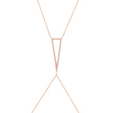 0.49ct 14k Rose Gold Diamond Body Chain Necklace